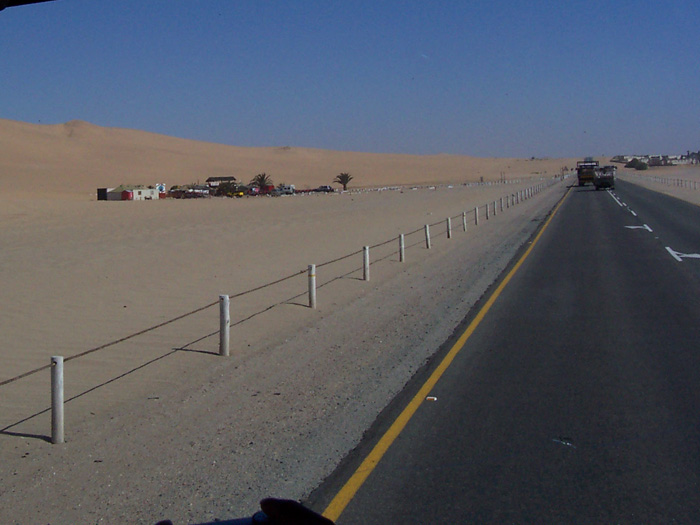 Facilities offering quad biking over the dunes of the Namib Desert line the road from Swakopmund to Walvis Bay