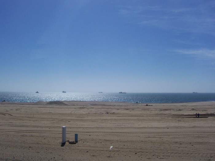 Fishing trawlers in the Atlantic Ocean