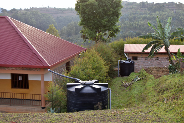 Water harvesting tanks are a very common sight in Kibeho