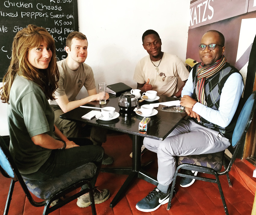 Meeting the Carnivore Research Malawi team over coffee