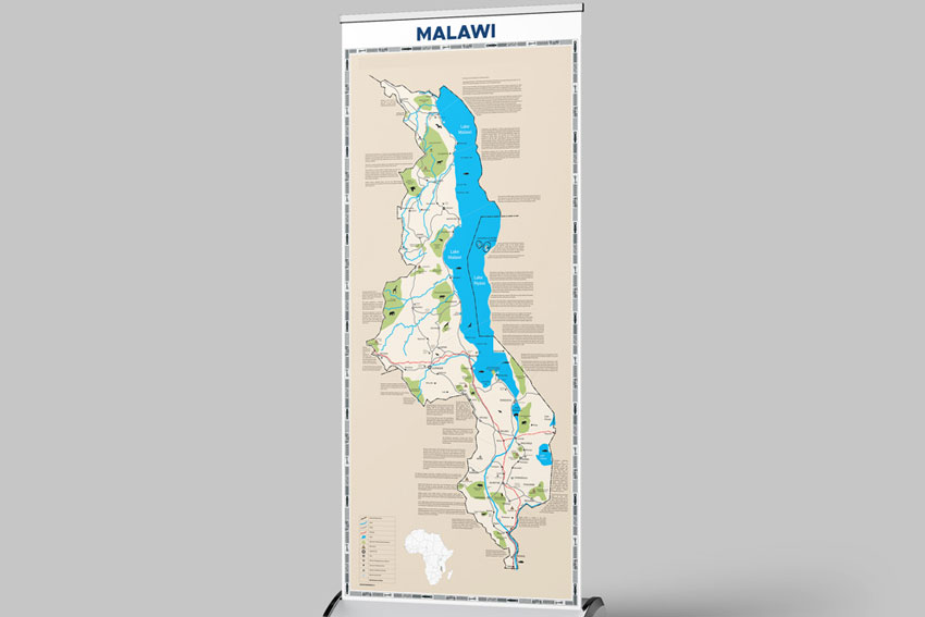 Malawi map illustration mockup