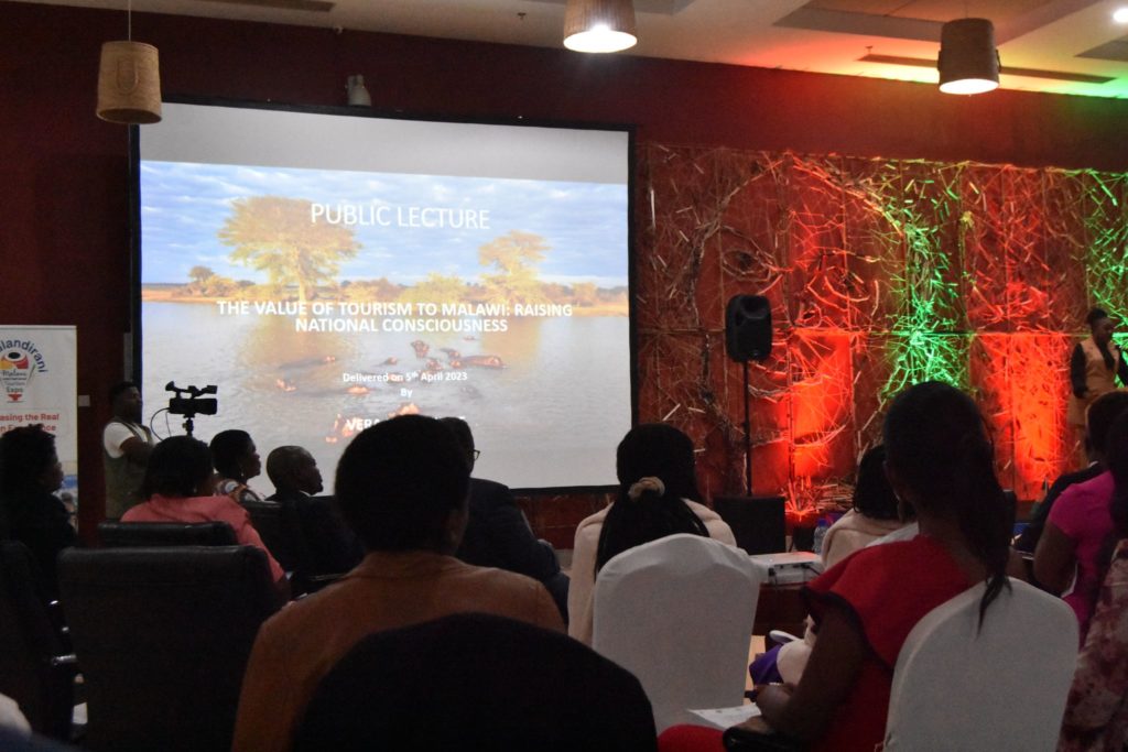 The main foyer at the Bingu International Conference Centre where the value of Malawi tourism public lecture was delivered