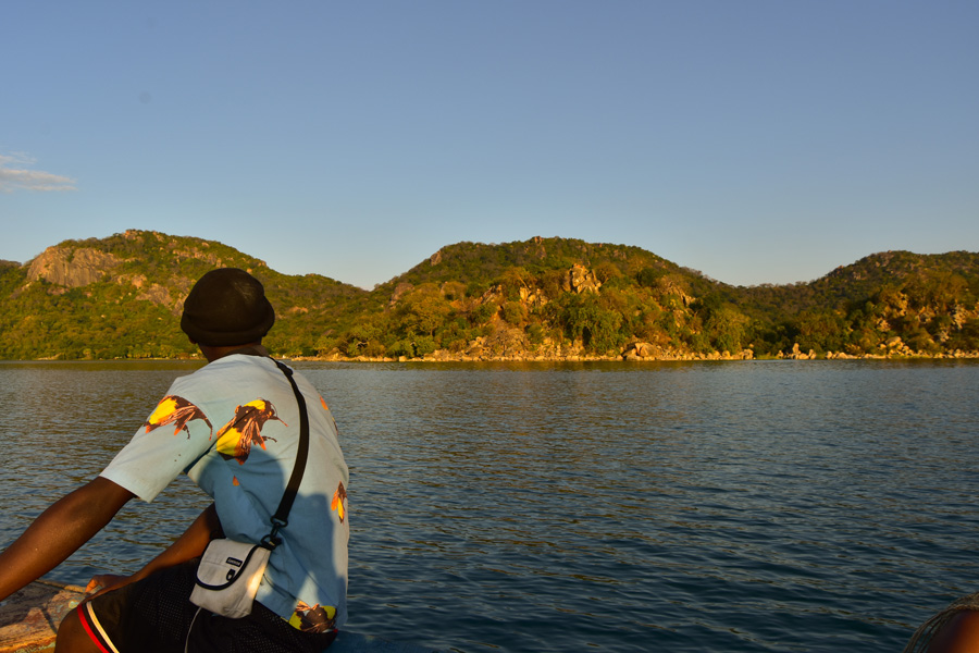 views of Nkhudzi hill from the boat