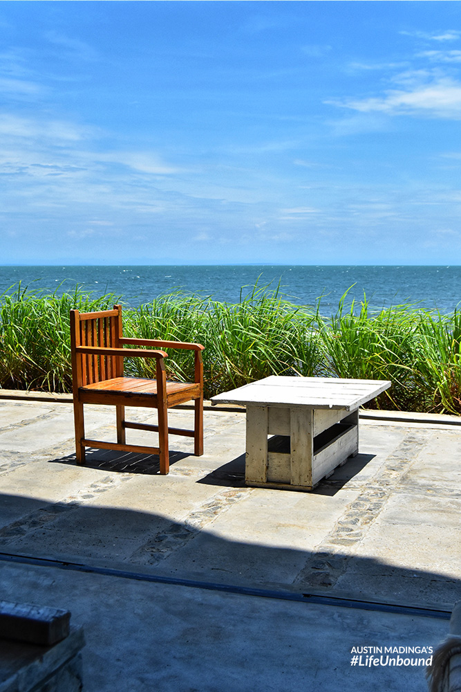 a chair with a view of the lake of stars