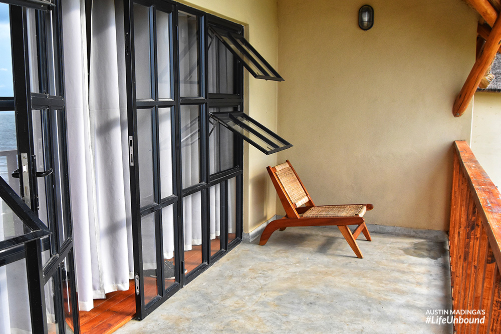 upstairs room balcony at joma adventure lodge on lake malawi