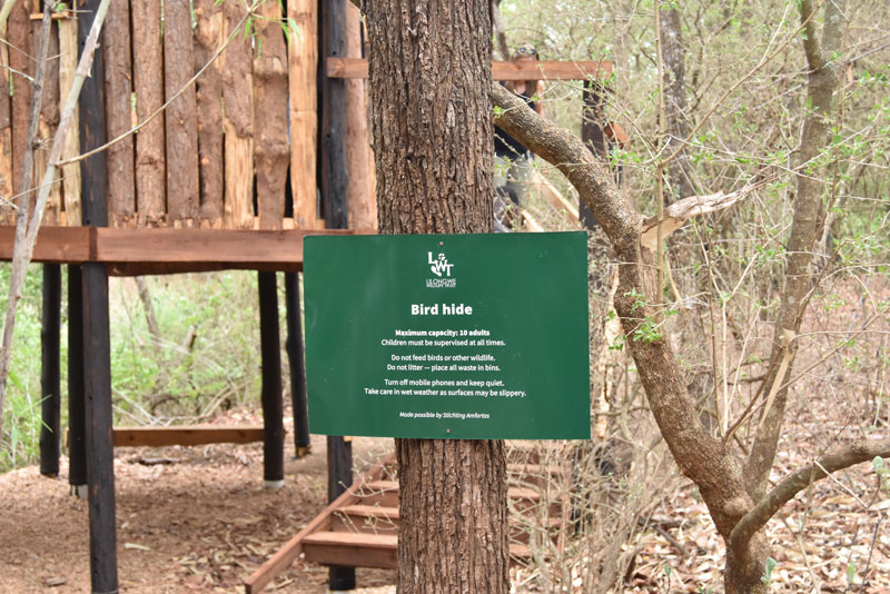 bird hide sign along the trails